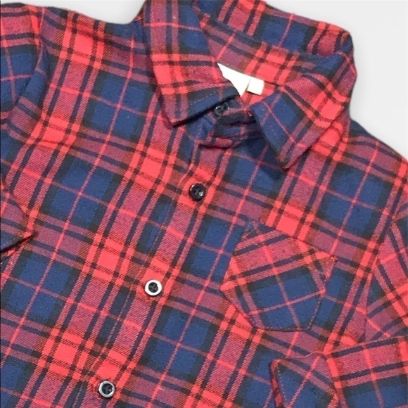 Red Plaid Button Down Shirt - Picture 2 of 3